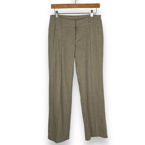 American Eagle Low Rise Wool Rise Straight Leg Trousers, Tan Tweed, Size 6 - Picture 1 of 10